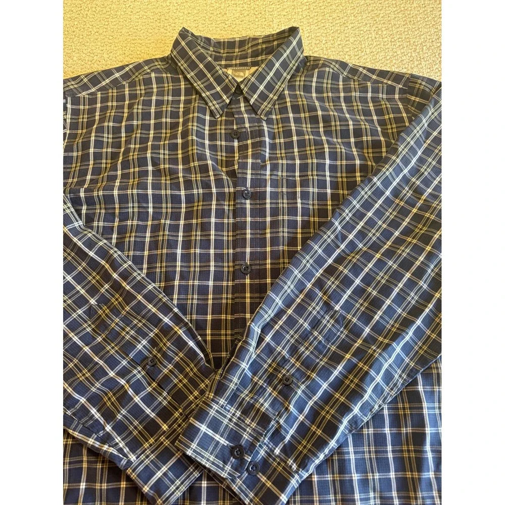 The North Face Mens Plaid Button Up Shirt‎ Navy XXL Long Sleeve Hiking Gorpcore